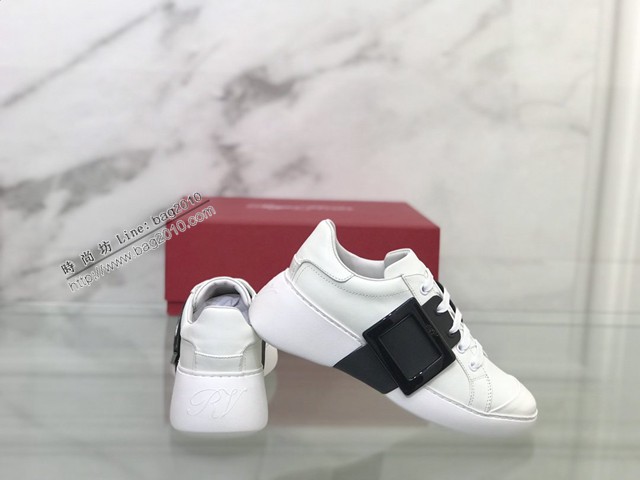 Roger vivier時尚女鞋 RV21早春新款方扣小白鞋運動休閒鞋 dx2964
